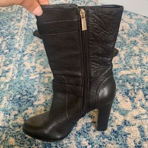 Vince Camuto Mid Calf Boots With Buckle 
